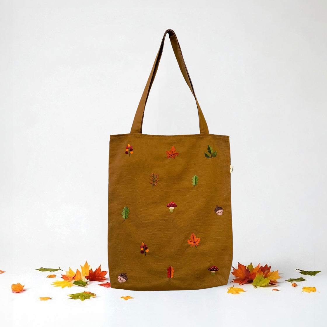 Fall Embroidery Tote Bag