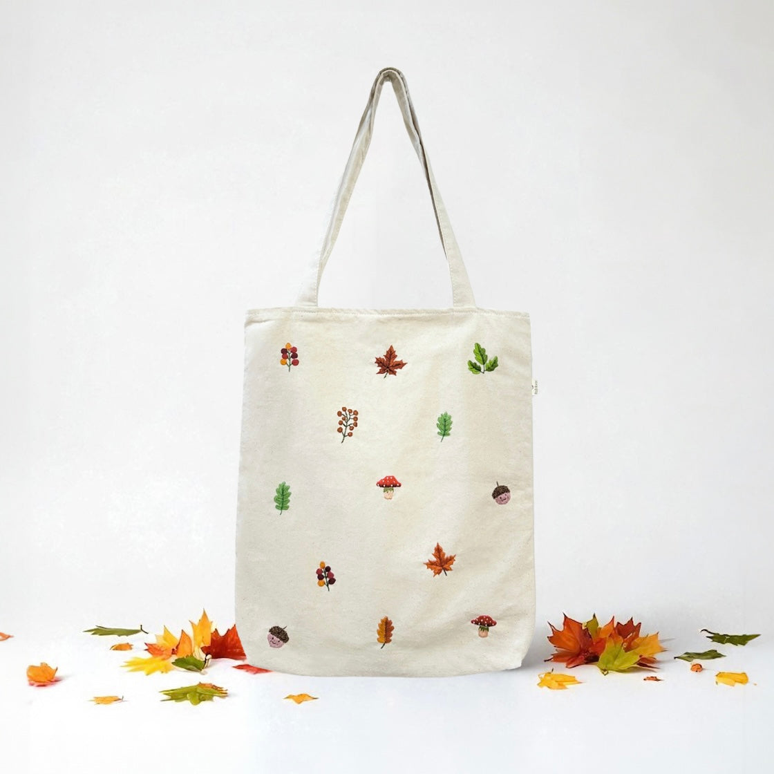 Fall Embroidery Tote Bag