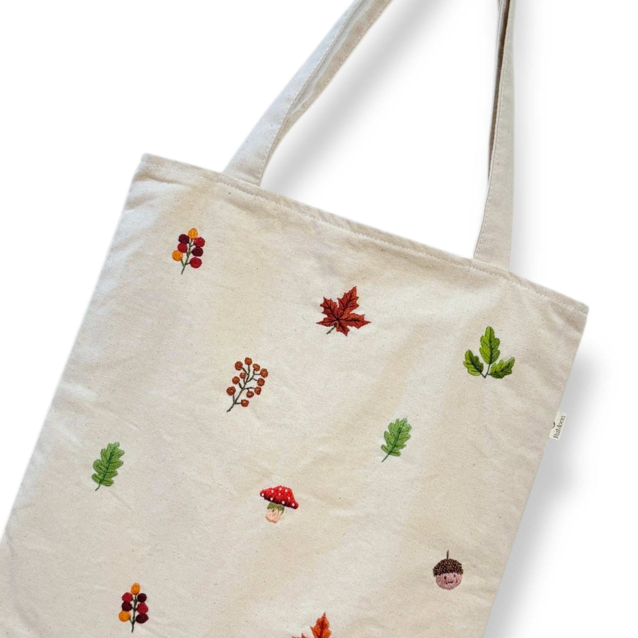 Fall Embroidery Tote Bag