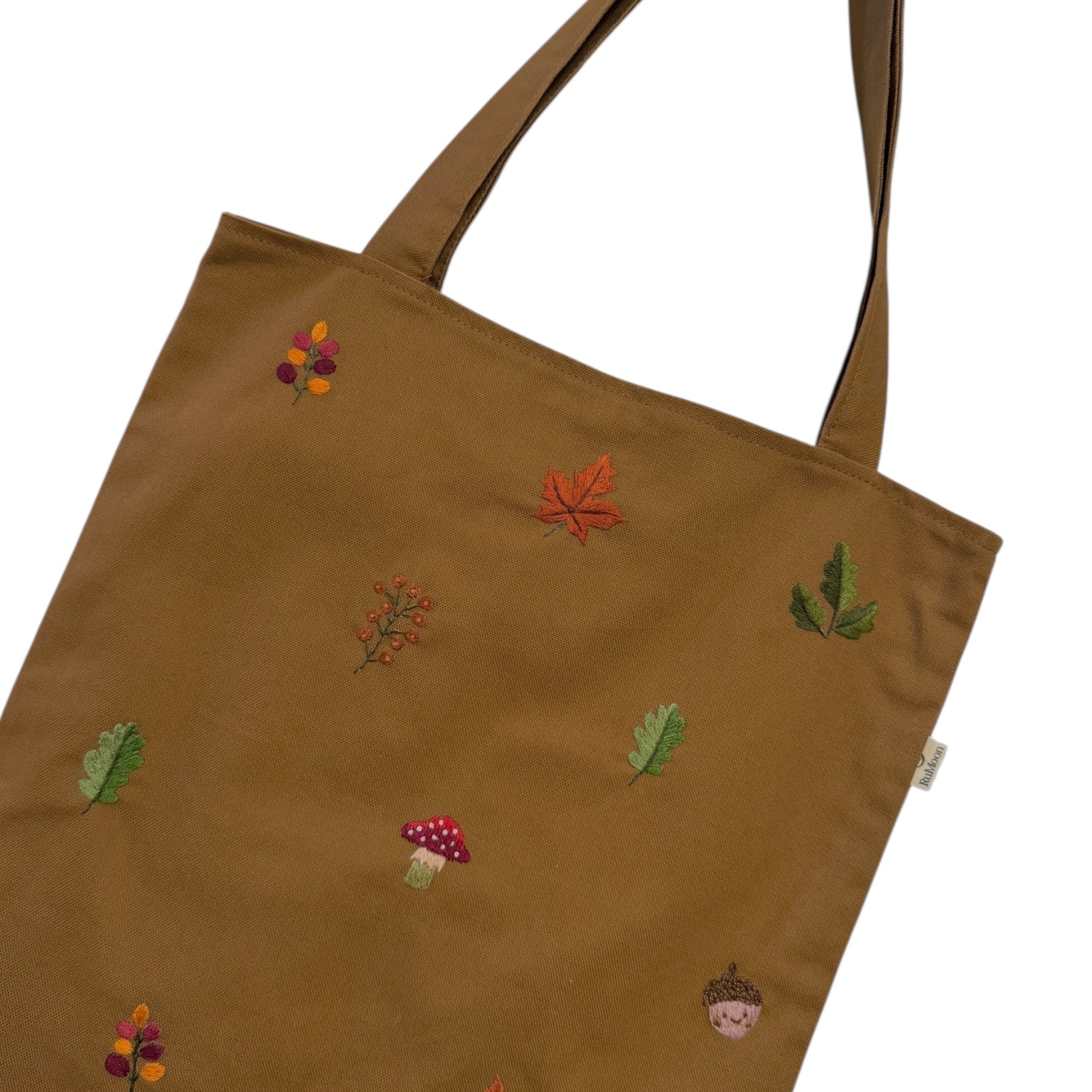Fall Embroidery Tote Bag