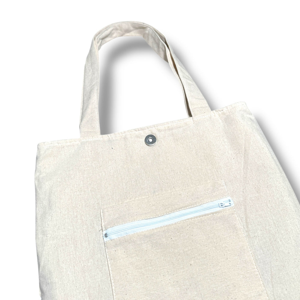 Blue Whale Embroidery Tote Bag Navy