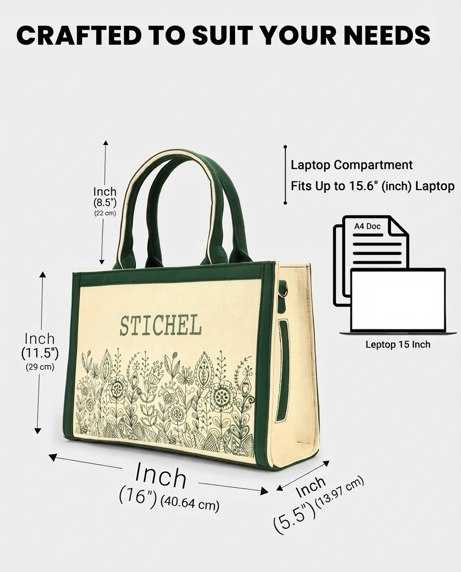 Customized Canvas Denim Embroidered Voguish Tote Bag