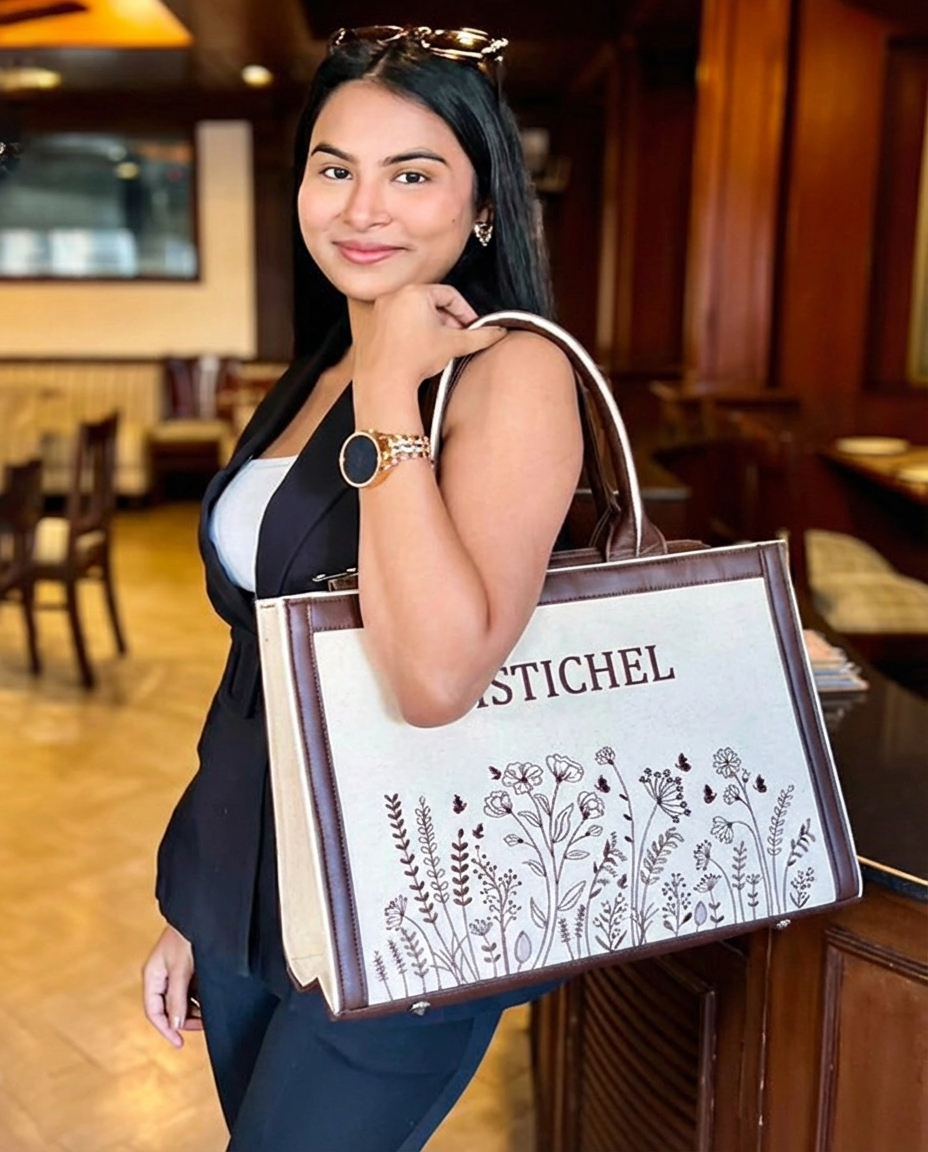 Customized Garden Whispers Embroidered Handbag