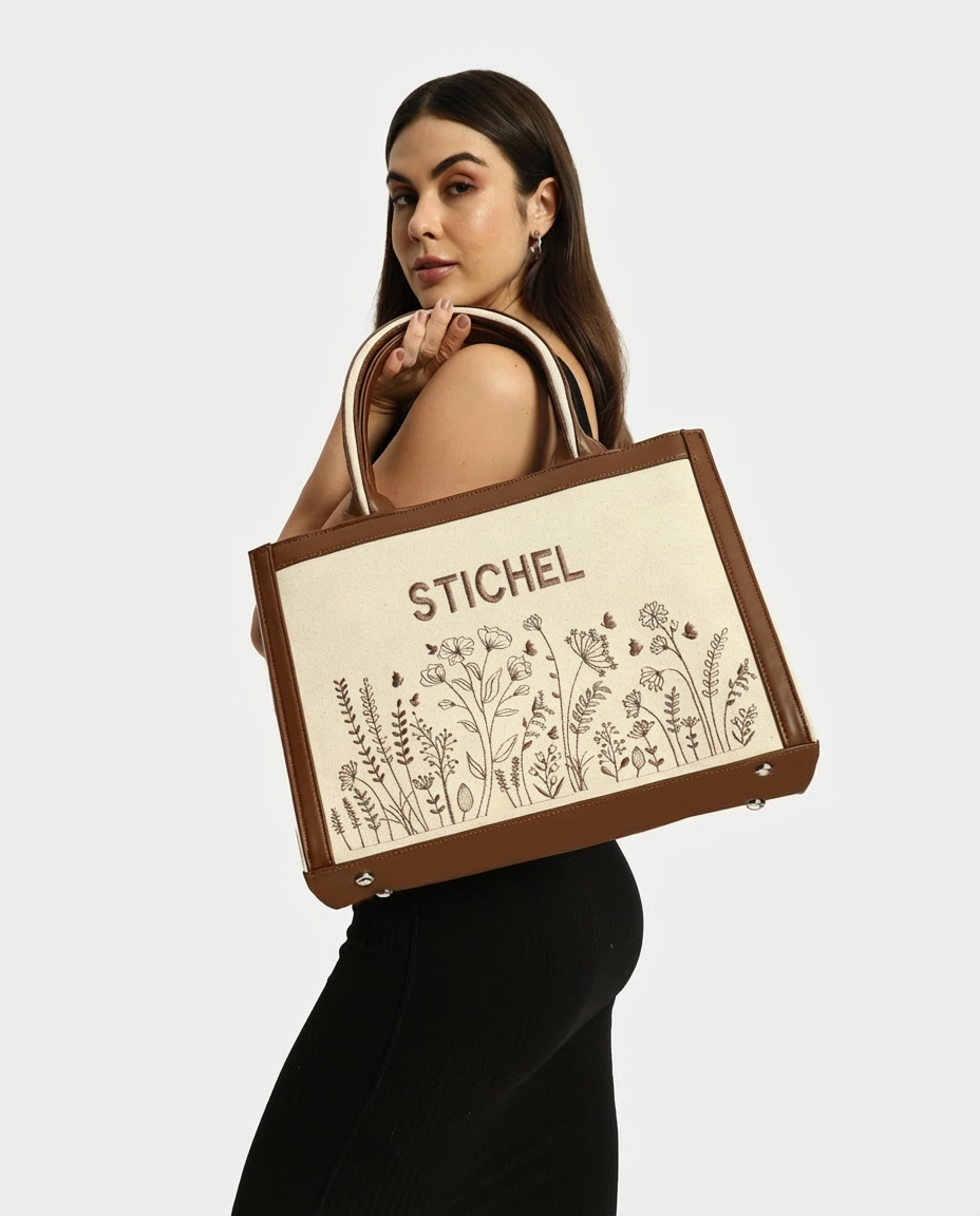 Customized Garden Whispers Embroidered Handbag