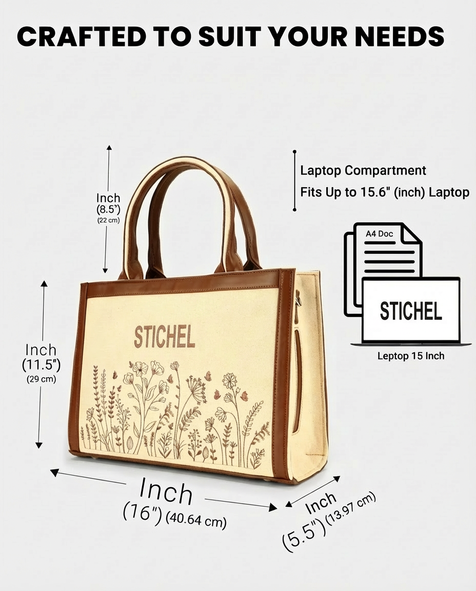 Customized Canvas Denim Multi Floral Embroidered Bag