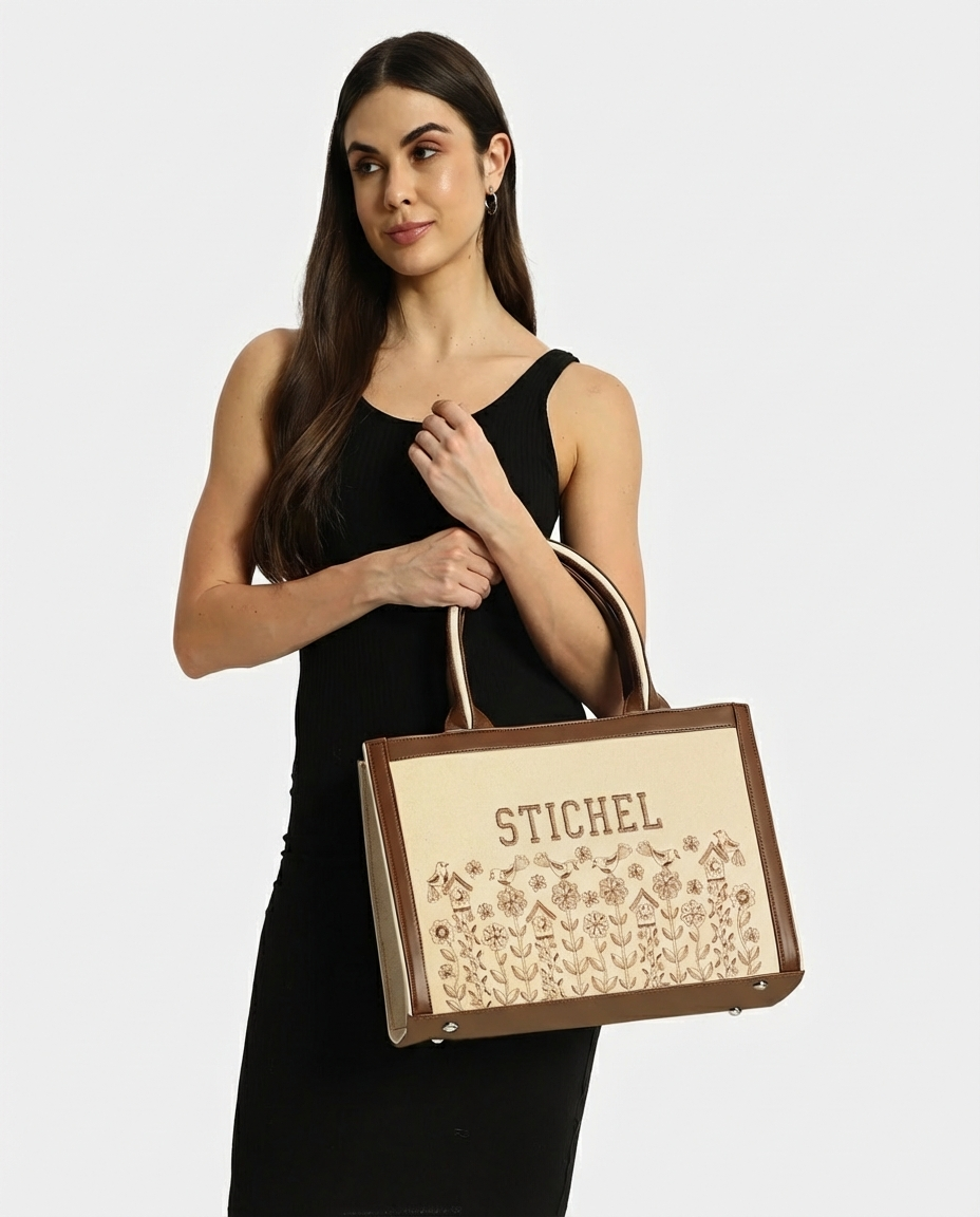 Birdsong Bliss Customized Premium Voguish Embroidered Tote Bag