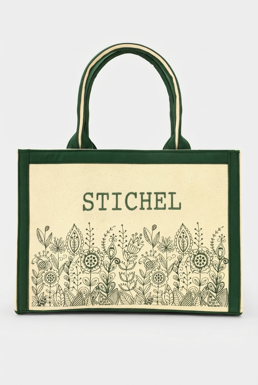 Customized Canvas Denim Embroidered Voguish Tote Bag