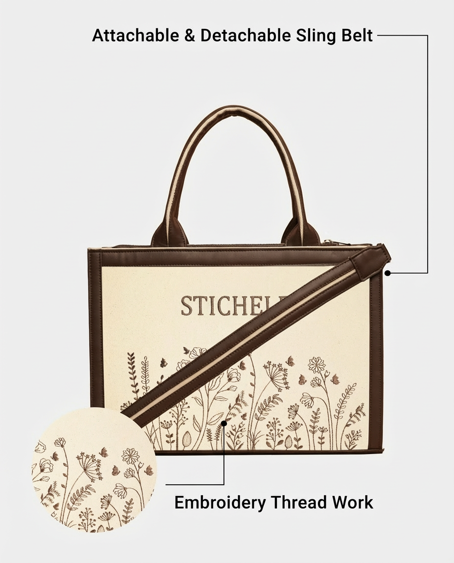 Customized Garden Whispers Embroidered Handbag