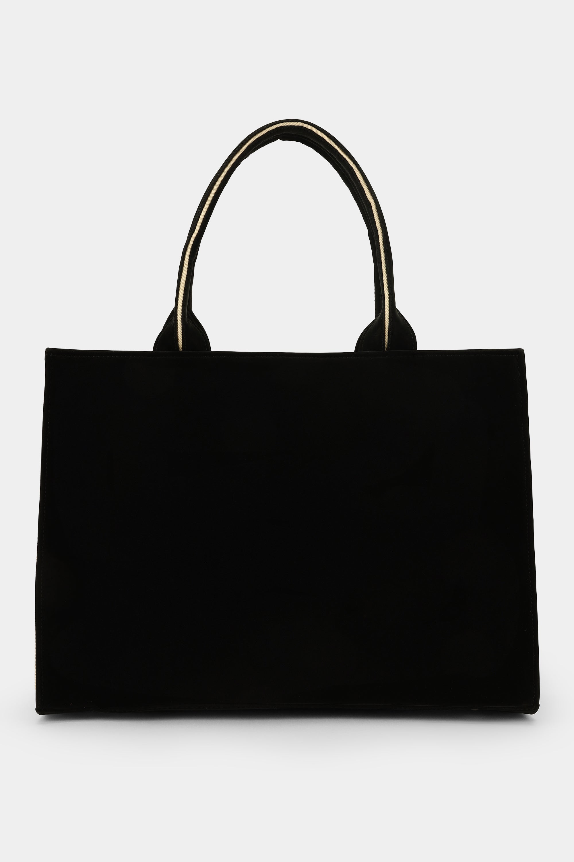 Customized Canvas Denim Embroidered Floral art Designer Tote Bag - Black