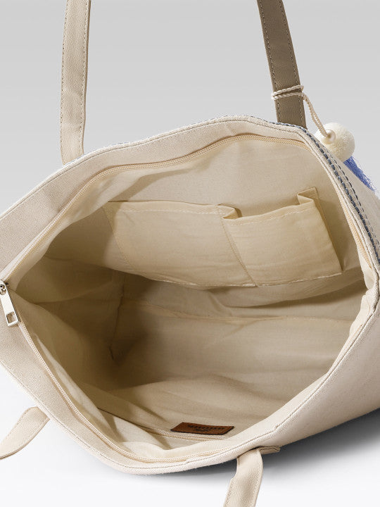 Floral Embellished Shopper Tote Bag
