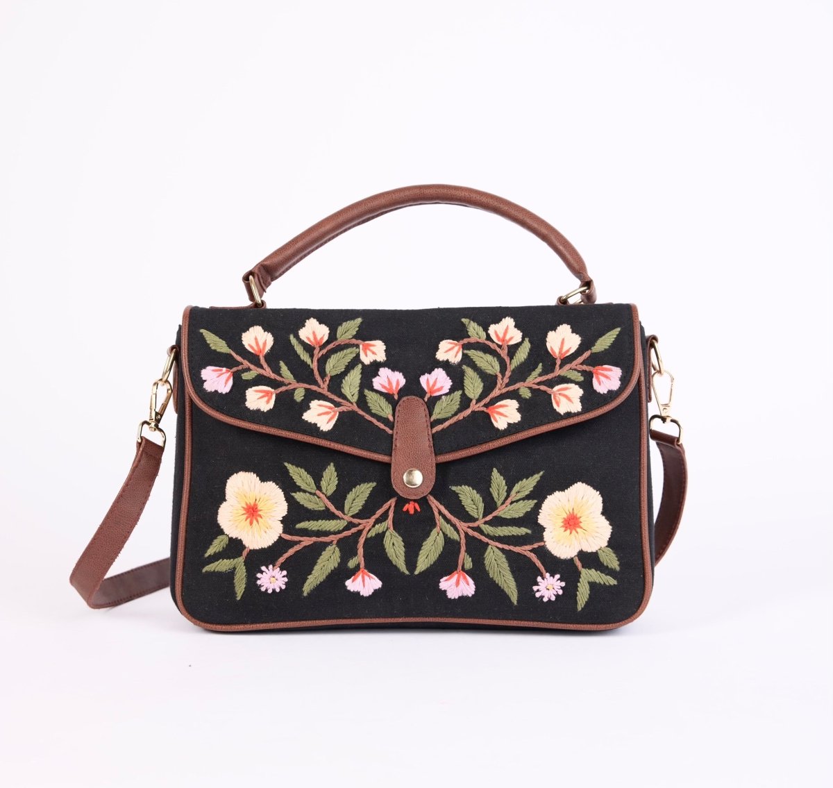 Stichel Embroidery Messenger Sling Black